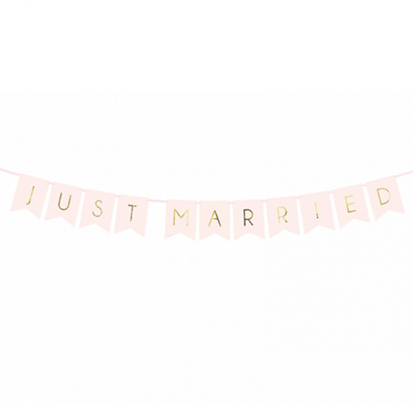 Bannergirlande Just Married Rosa